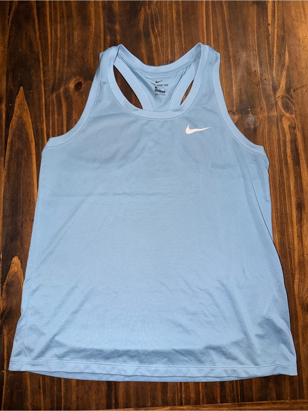 Nike Women's Sky Blue Racerback Tank with White Swoosh